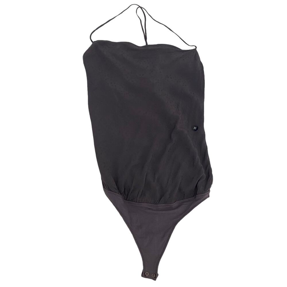 NWT Abercrombie & Fitch XS Gray Bodysuit w/ bottom clasp closure Spaghetti Strap